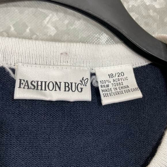 Fashion Bug Womens Vintage Navy Blue Knit Cardigan Set - Size 18/20 - Retro Glam - Picture 4 of 5